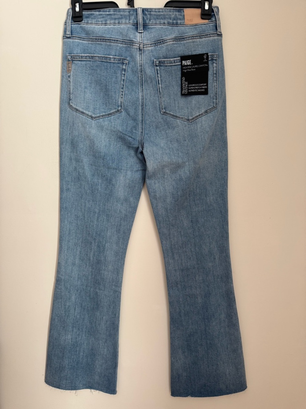PAIGE High Rise Laurel Canyon Raw Hem Bootcut Jeans Size 30 Marienne NWT - Picture 5 of 10
